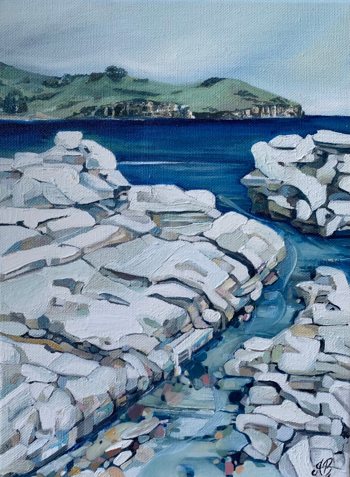 Alisa Beak, White Shores, Oil & Mixed Medium on Canvas