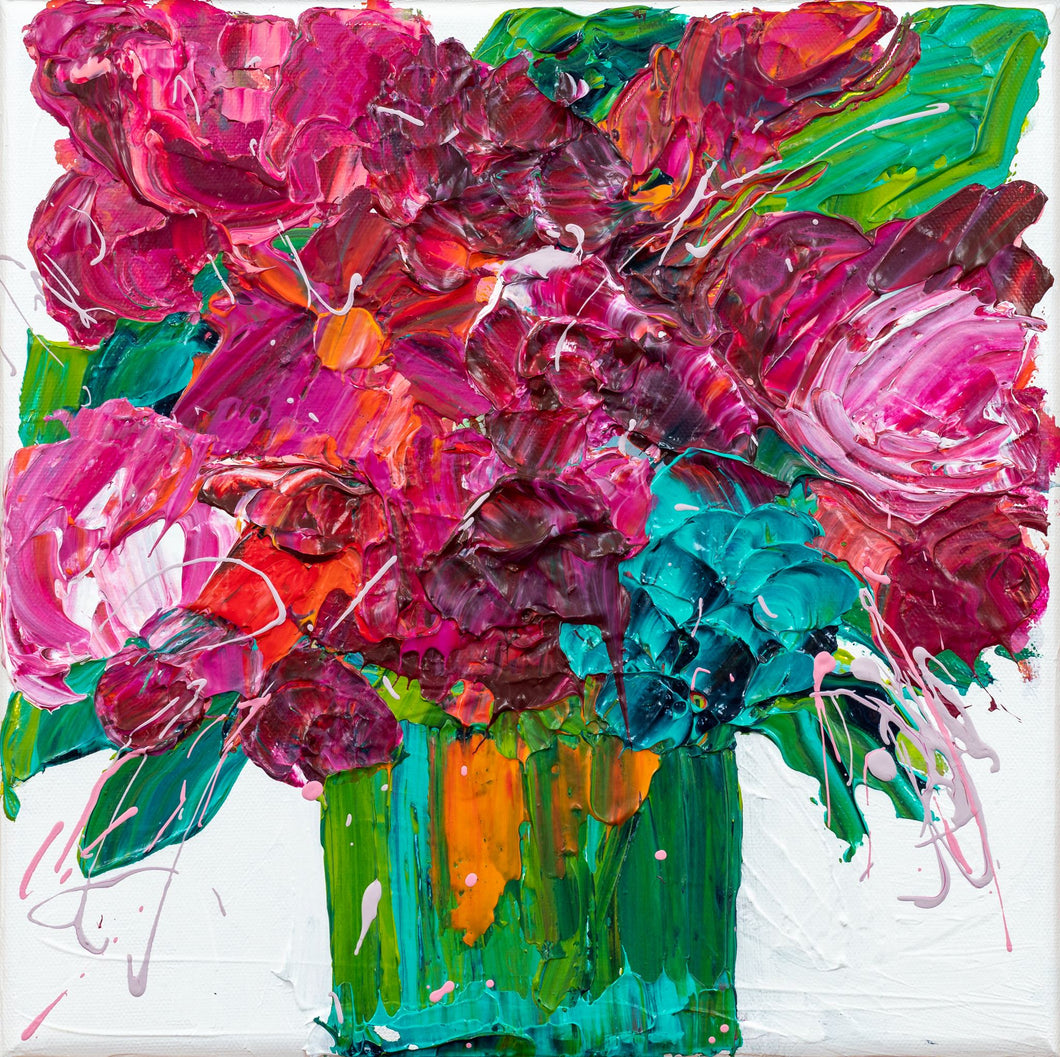 Kerry Bruce, Vase of Blooms, Acrylic on Canvas