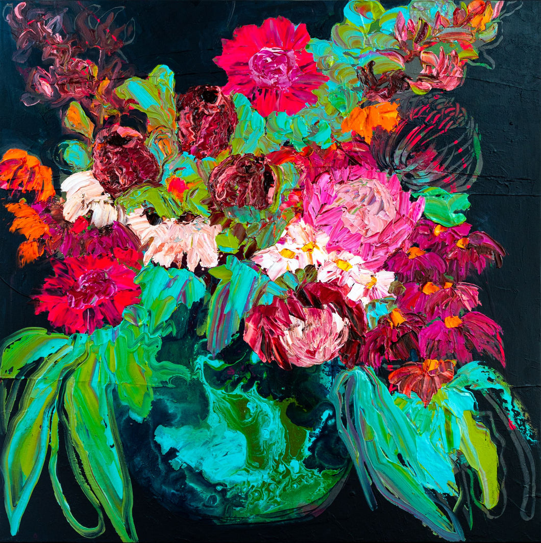 Kerry Bruce, Midnight Garden, Acrylic on Canvas