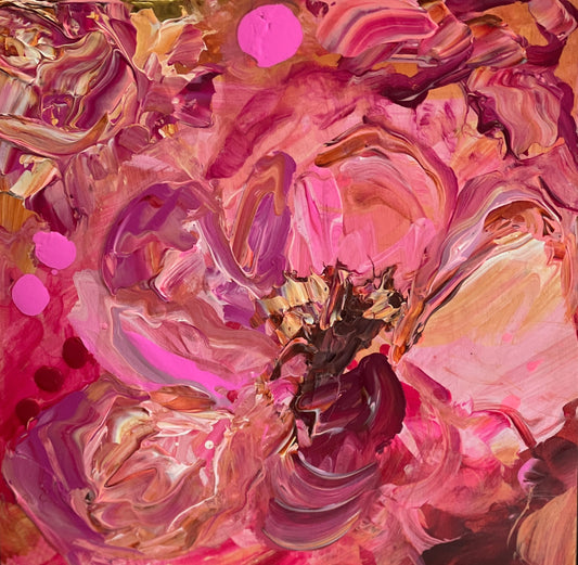 Kerry Bruce, Pink llll, Acrylic on Board
