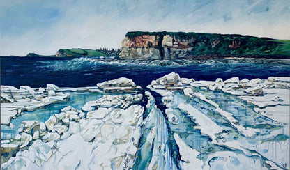 Alisa Beak, Red Cliff's Plateau, Oil & Mixed Medium on Canvas