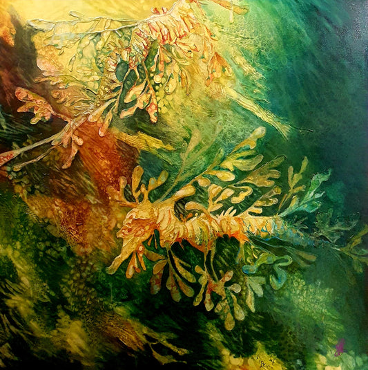 Jennifer Luck, Leafy Dragon Drift, Oil on Canvas
