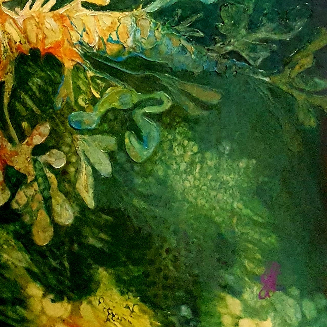 Jennifer Luck, Leafy Dragon Drift, Oil on Canvas