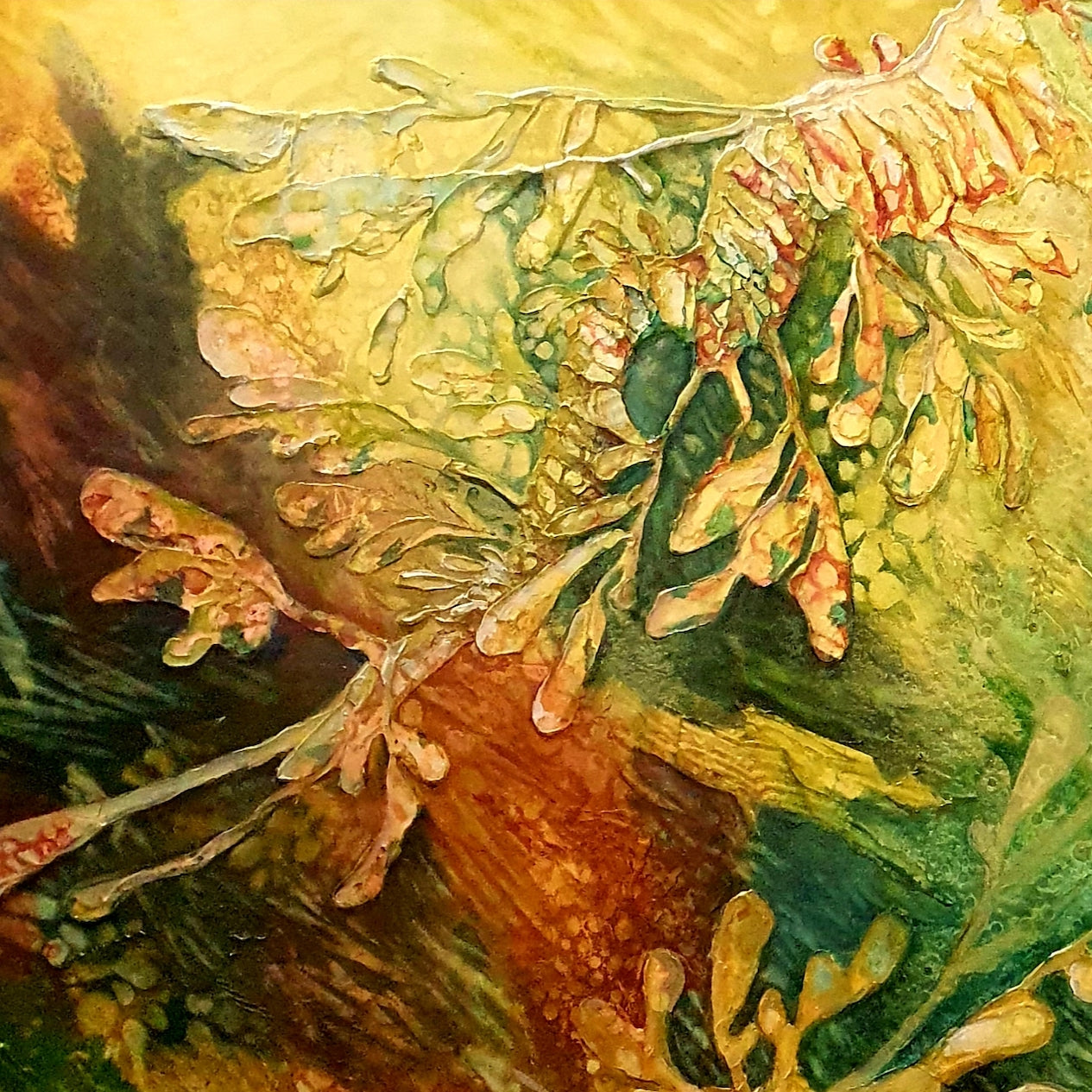 Jennifer Luck, Leafy Dragon Drift, Oil on Canvas