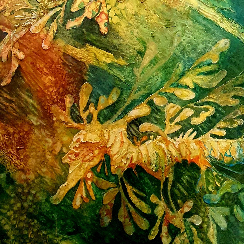 Jennifer Luck, Leafy Dragon Drift, Oil on Canvas