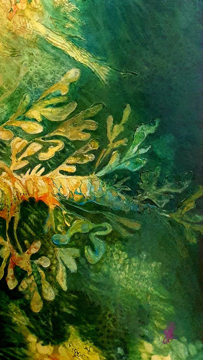 Jennifer Luck, Leafy Dragon Drift, Oil on Canvas