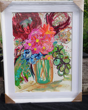 Load image into Gallery viewer, Kerry Bruce, Party Time, Original Art on Paper-Oak Frame
