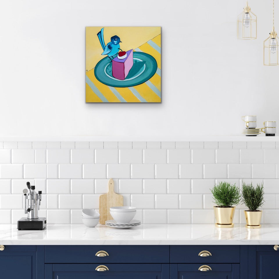 Vanessa Anderson, Blue Bird, Acrylic and Oil on Canvas
