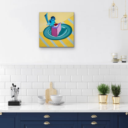 Vanessa Anderson, Blue Bird, Acrylic and Oil on Canvas