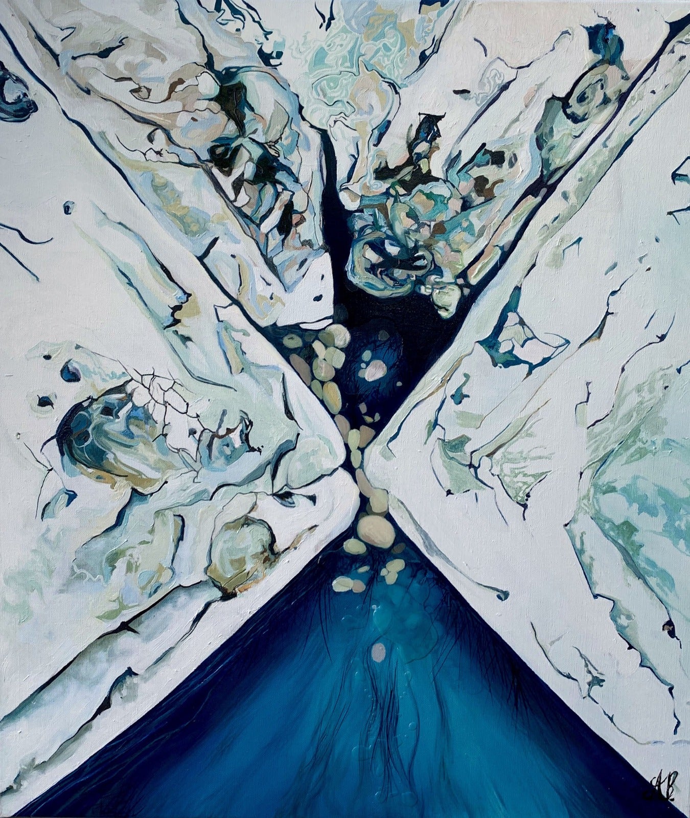 Alisa Beak, Hour Glass, Oil & Mixed Medium on Canvas