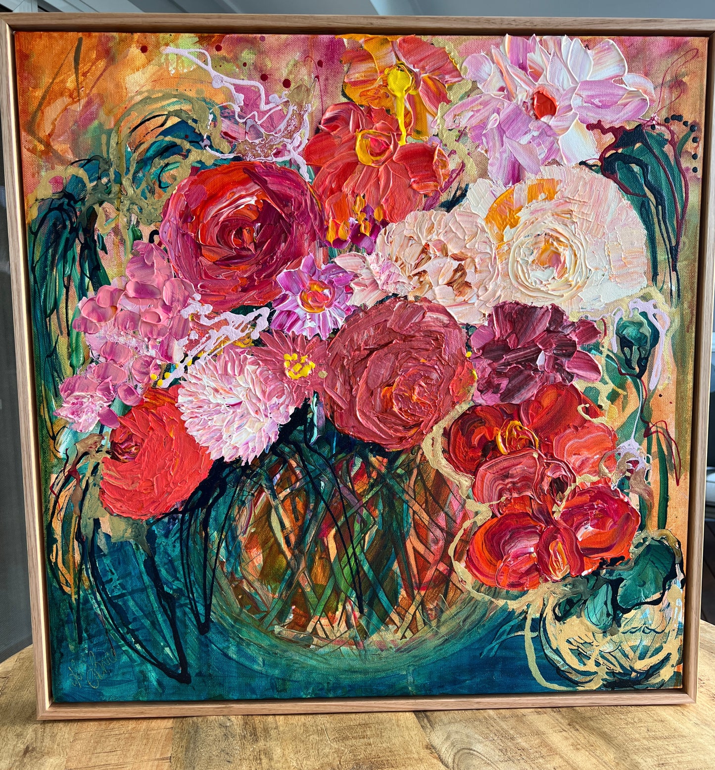 Kerry Bruce, Flowers Galore, Acrylic on Canvas
