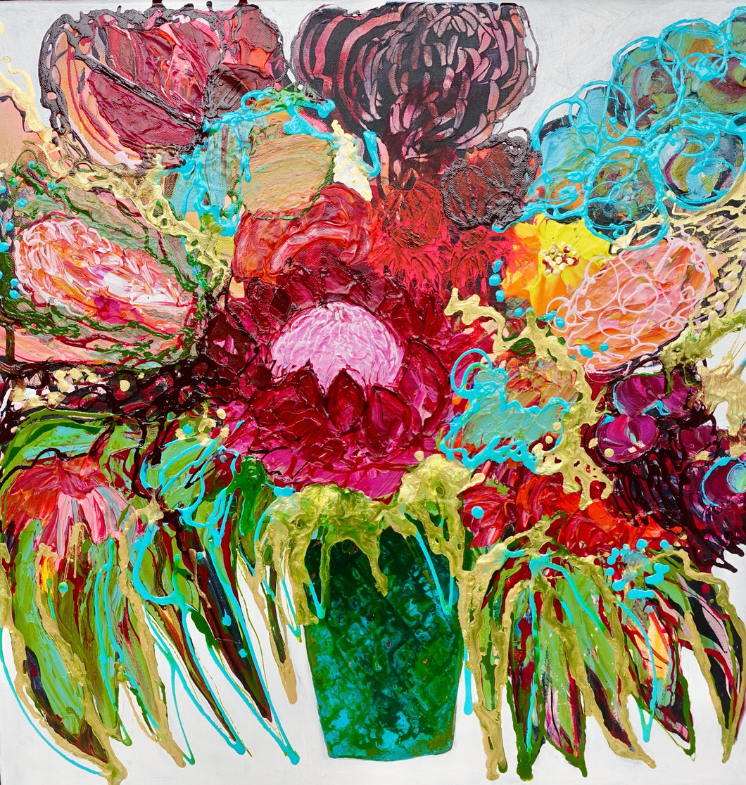 Kerry Bruce, Protea, Acrylic on Canvas