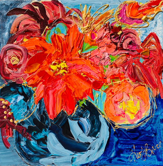 Kerry Bruce, Pointsettia, acrylic on canvas