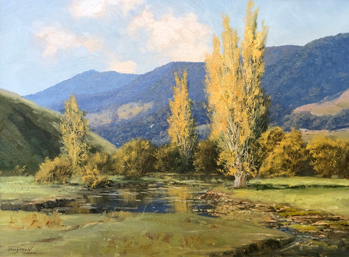 Stunning landscape original oil painting of a the Gilmore Valley sun the NSW Alpine region.