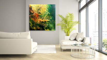 Jennifer Luck, Leafy Dragon Drift, Oil on Canvas