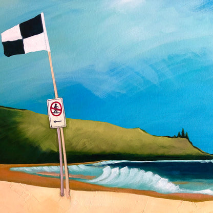 Vanessa Anderson, Beach Flags, Acrylic and Oil on Canvas, detail
