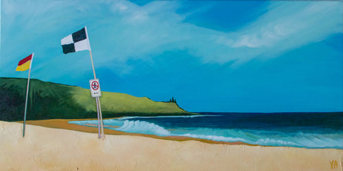 Vanessa Anderson, Beach Flags, Acrylic and Oil on Canvas