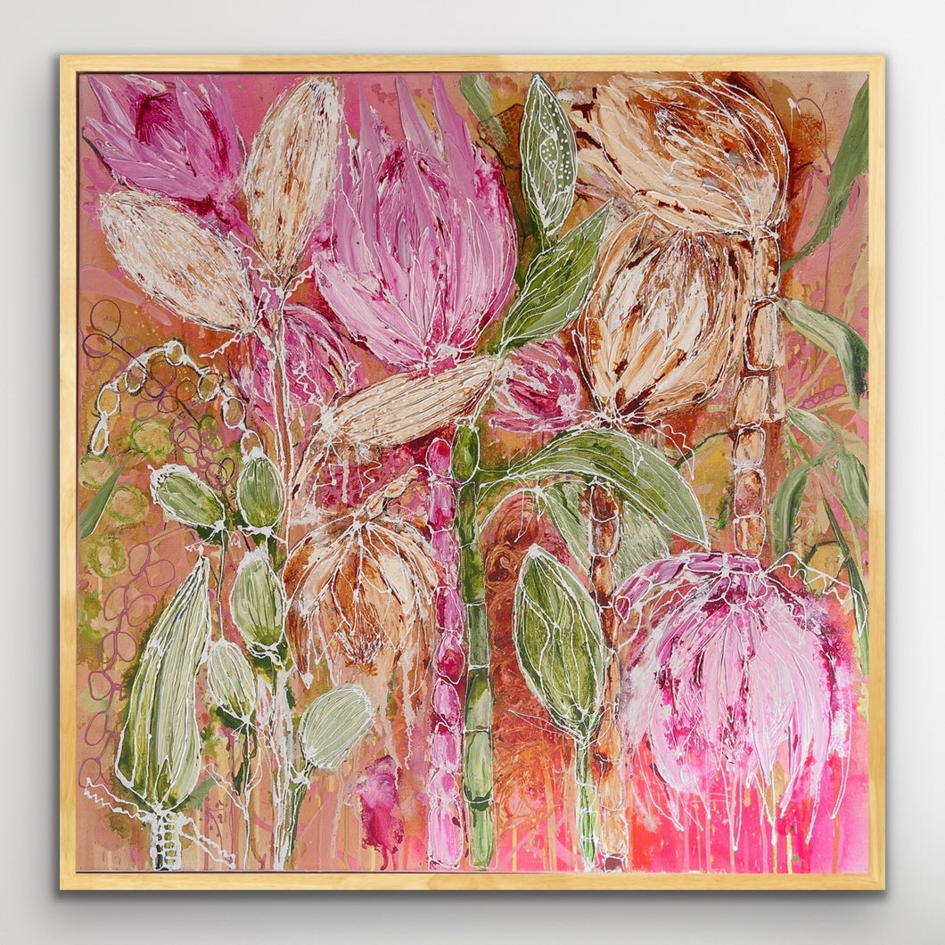 Shellie Christian, Blooming Wild, Acrylic on Canvas