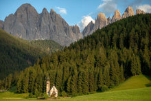 Load image into Gallery viewer, Is there a more scenic location for a tiny 
church?? The Dolomites, Italy.
