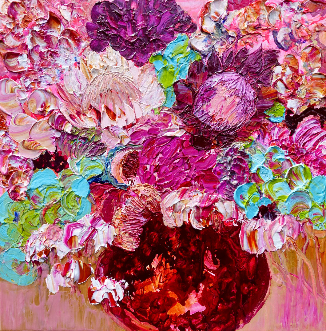 Kerry Bruce, Shades of Pink, Acrylic on Canvas