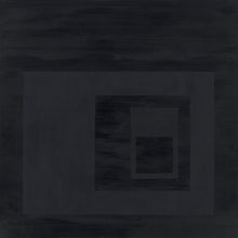 Load image into Gallery viewer, An abstract painting that at first glance appears totally black but on closer observation, you can notice geometrical shapes within the painting.

