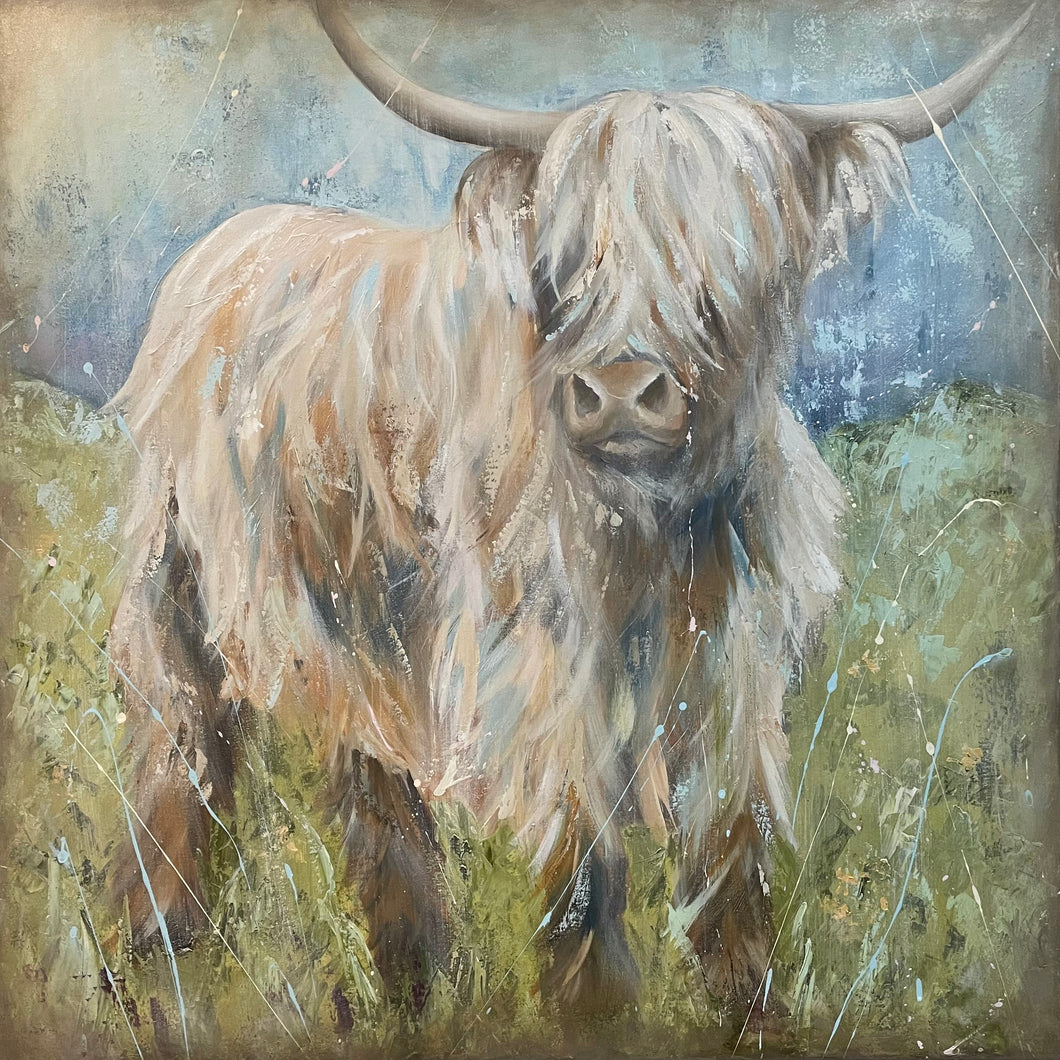 Carmel McCarney, Highland Cow Acrylic on Canvas