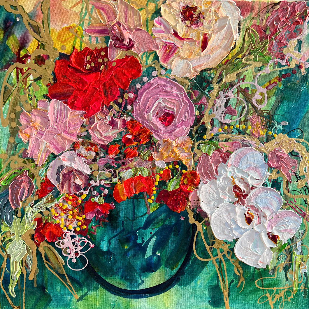 Kerry Bruce, Always Flowers, Acrylic on Canvas