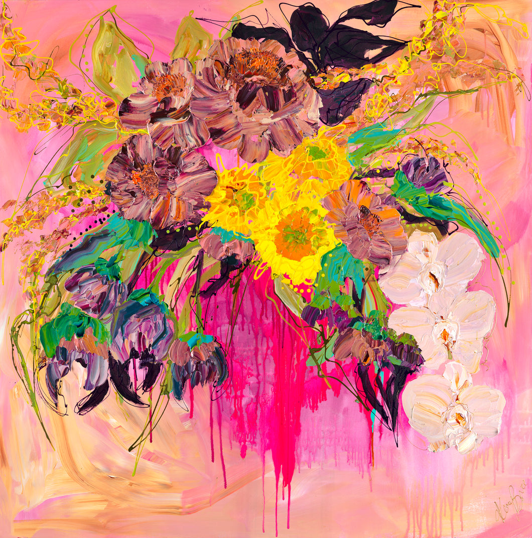 Kerry Bruce, Burst of Blooms, Acrylic on Canvas