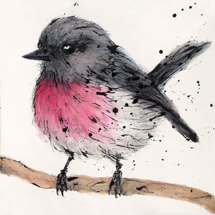 Shannon Dwyer, Fluffball, Ink and Watercolour