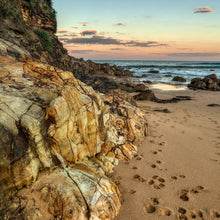 Load image into Gallery viewer, A dog&#39;s paw prints on the sand at Werri Beach, Gerringong NSW.
