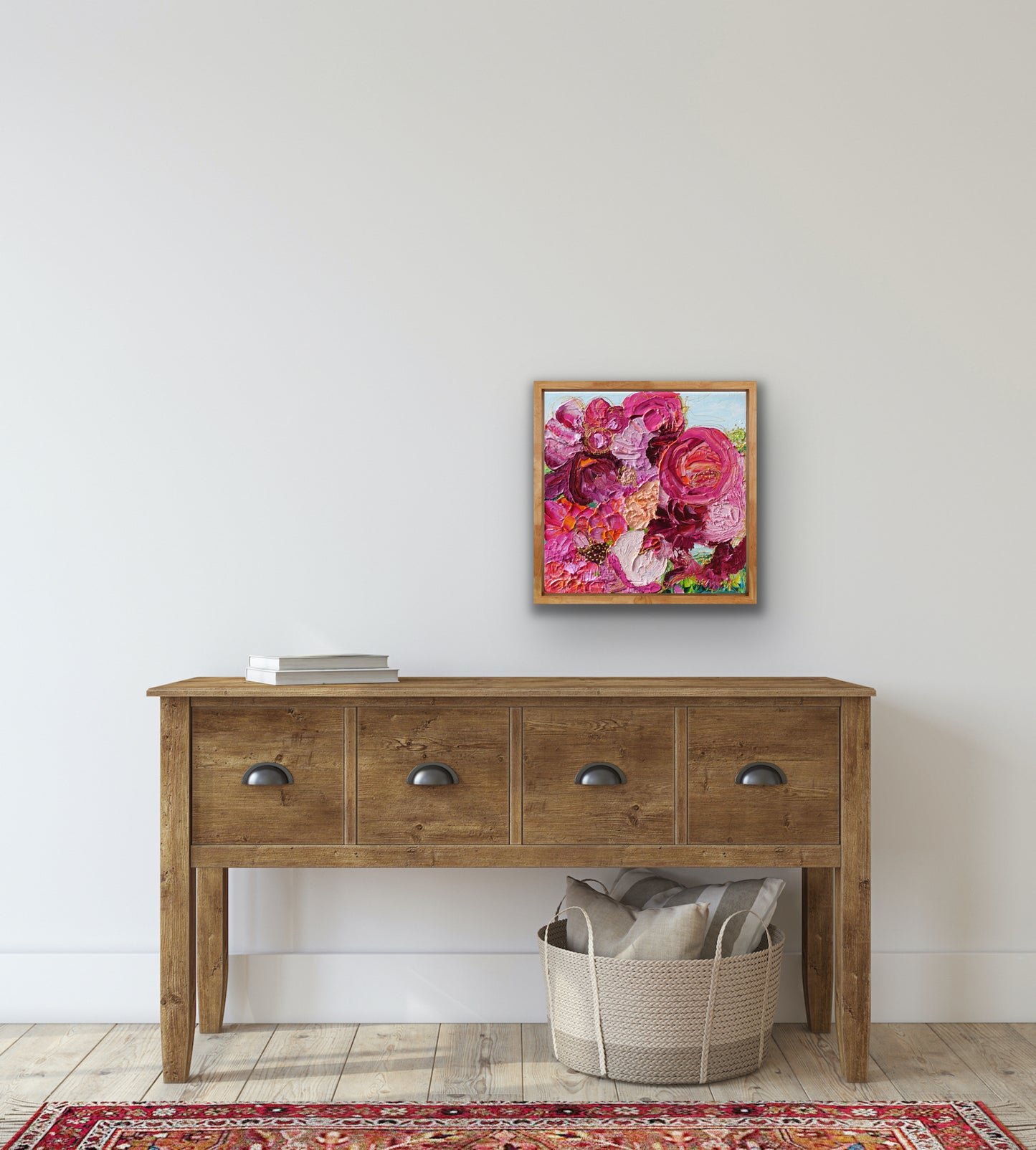 Kerry Bruce, Peonies in Pink, acrylic on canvas