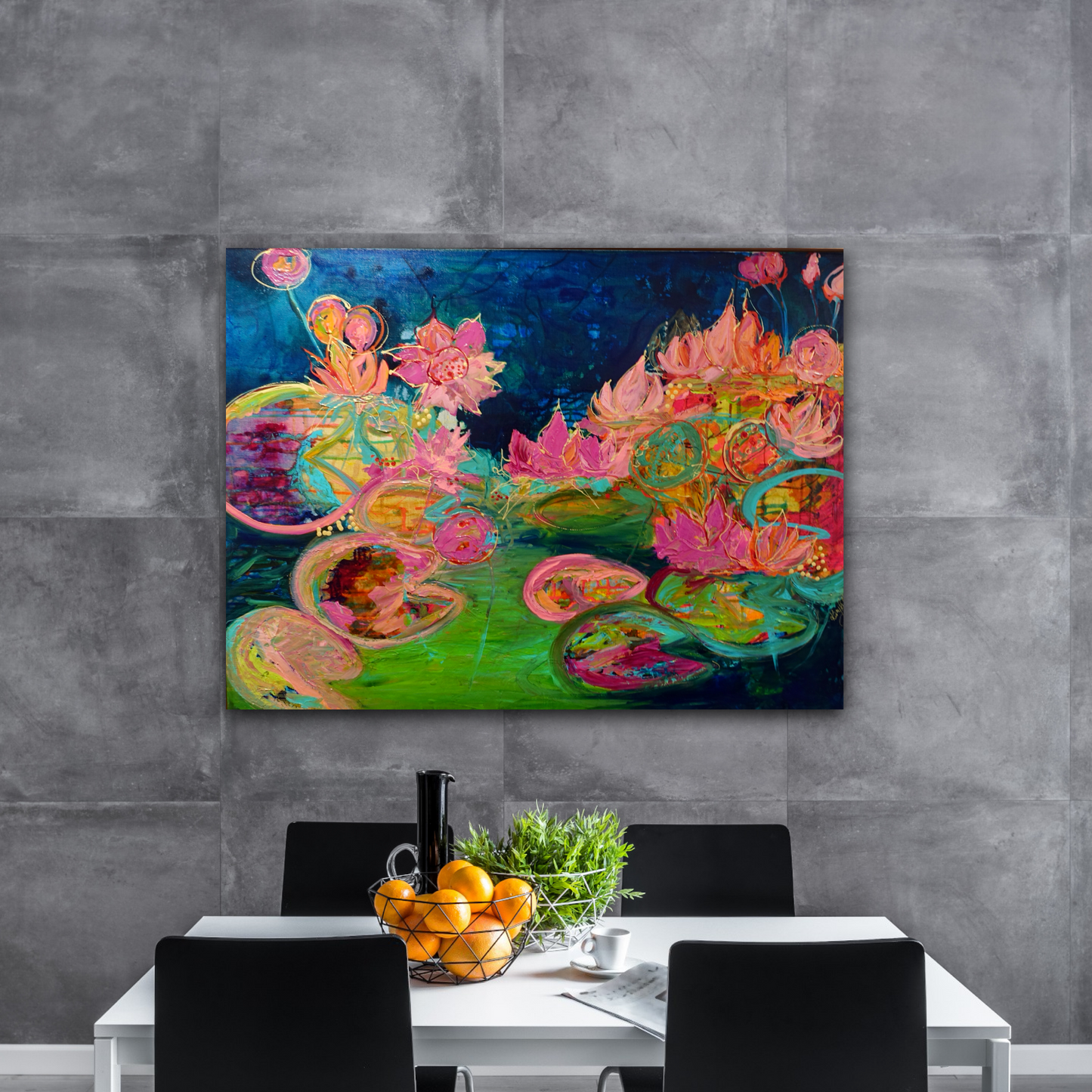 Kerry Bruce, Lillies, Acrylic on Linen