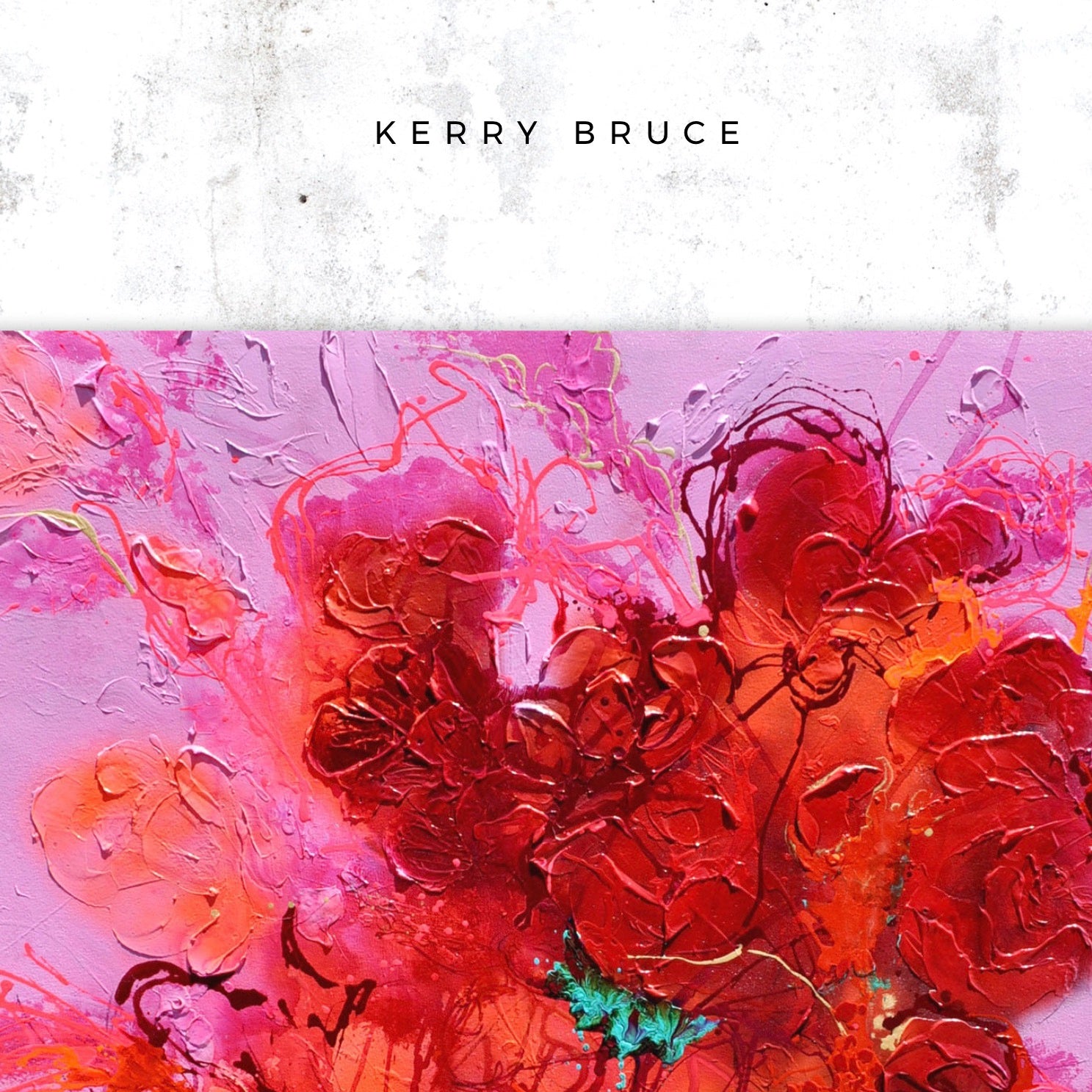 Big Bold and Beautiful, reds and pinks are present in this big showstopper, textured blooms by Kerry Bruce.