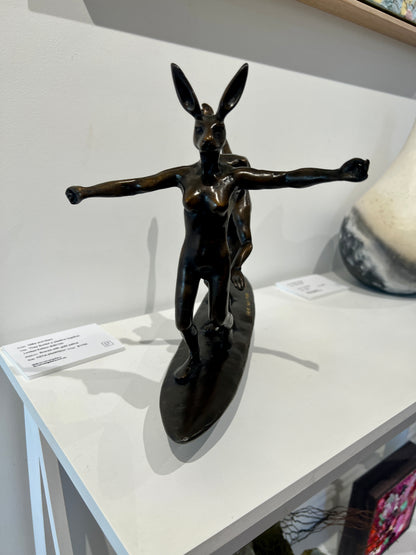 Gillie and Marc, They Surfed the Pipeline together, Bronze Sculpture #36/100