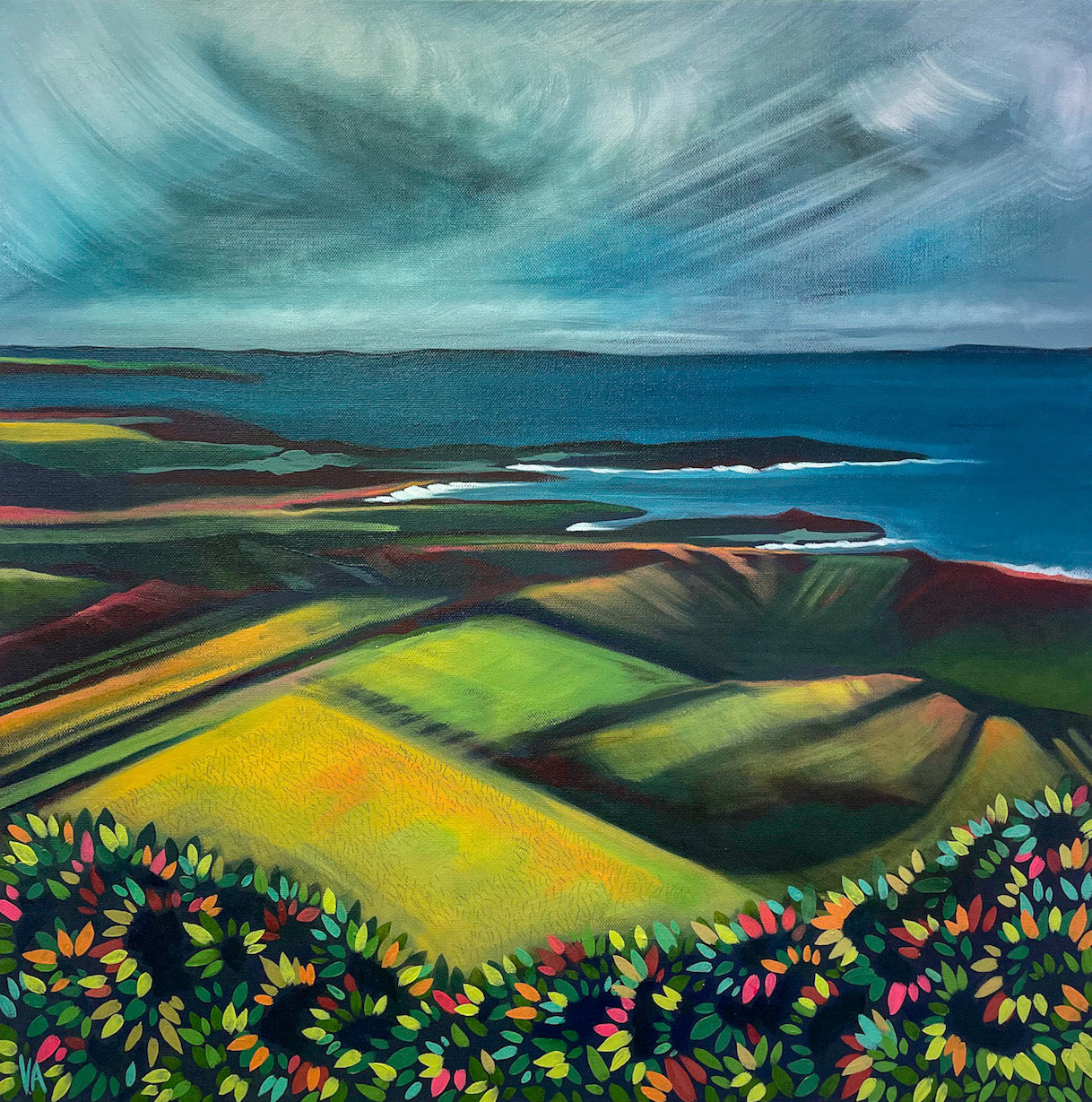 Vanessa Anderson, Fields of Gold, Acrylic and Oil on Canvas