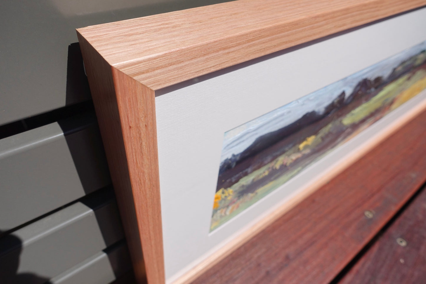 Abstract painting of the hills and countryside around Kandos in country NSW. Closeup of frame.