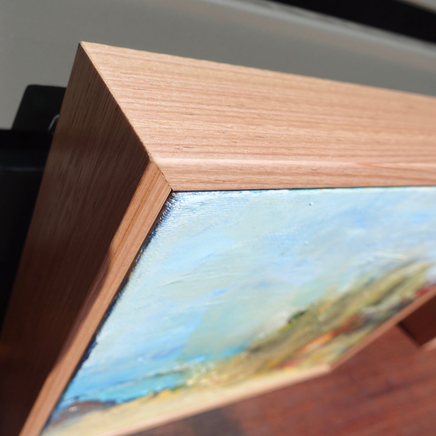 Abstract painting of Little Austinmer Beach, just north of Austinmer Beach near Wollongong NSW. close-up of frame.
