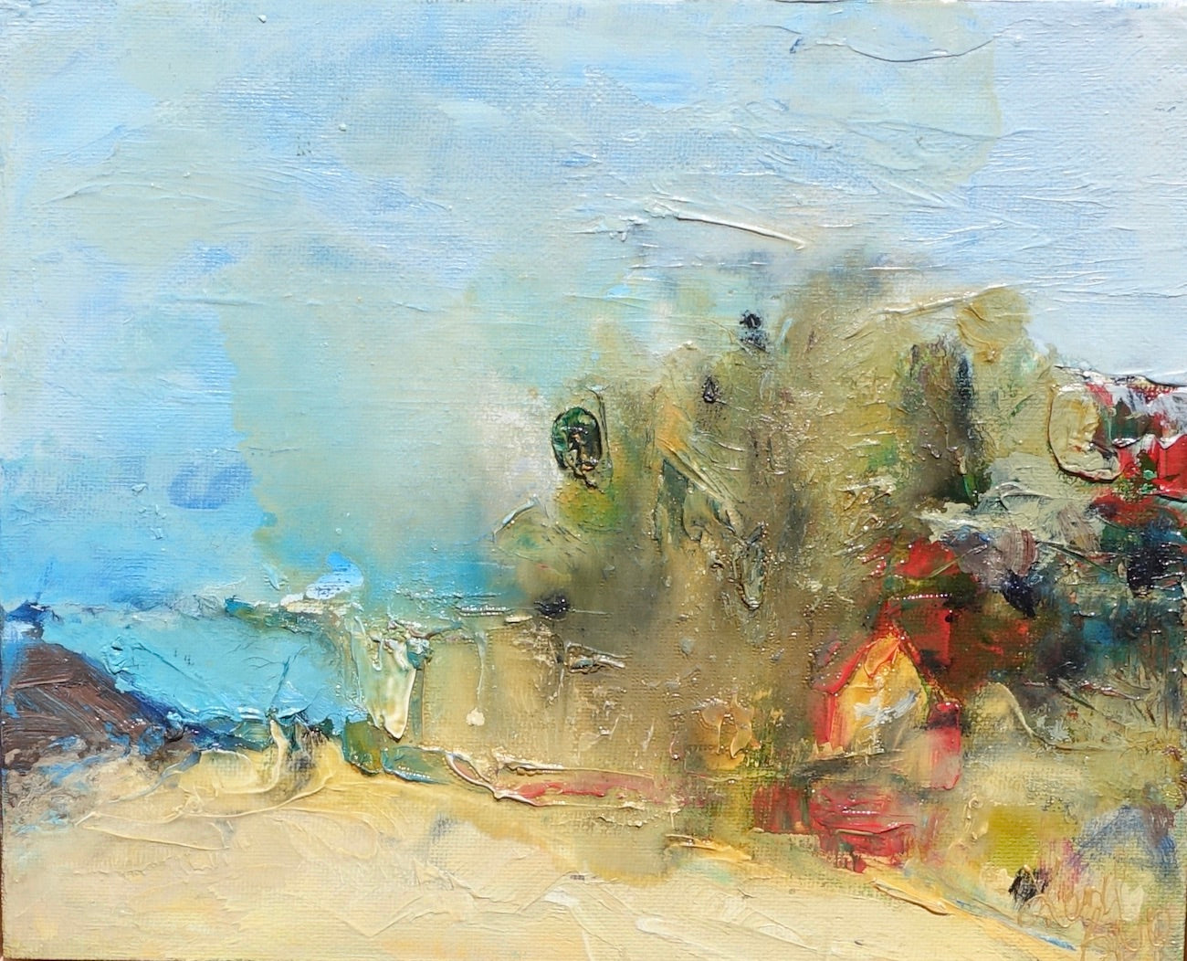 Abstract painting of Little Austinmer Beach, just north of Austinmer Beach near Wollongong NSW. 