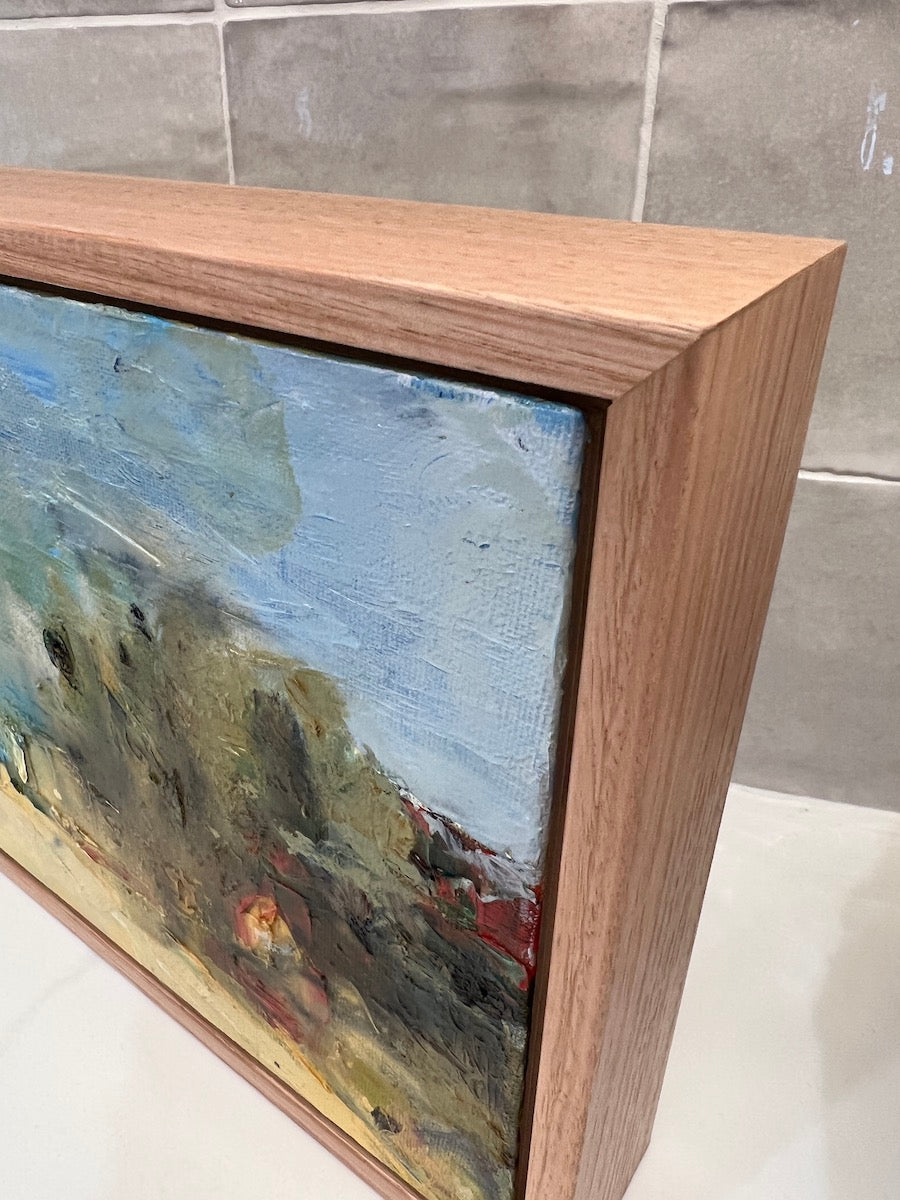Abstract painting of Little Austinmer Beach, just north of Austinmer Beach near Wollongong NSW. Side view shown.