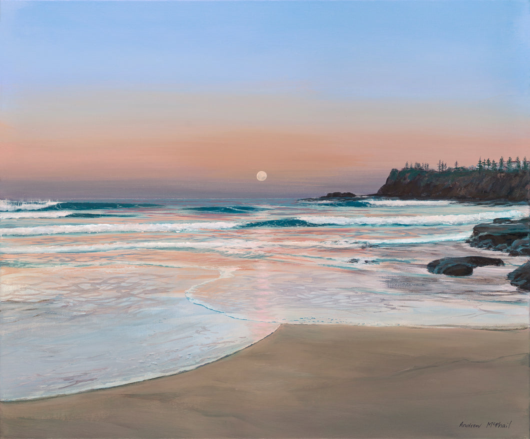 Andrew McPhail, Moonrise South Bombo , Acrylic on Canvas
