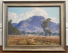 Load image into Gallery viewer, Framed oil painting of a country landscape of Brungle Common, NSW with Pine Mountain in the background.
