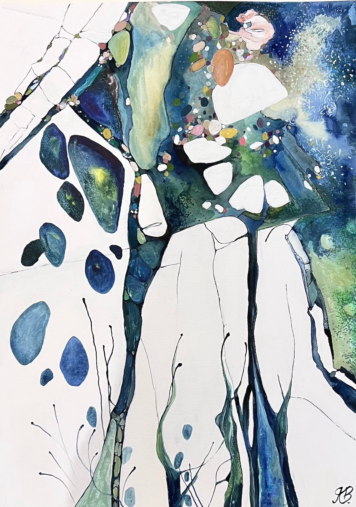 Alisa Beak, Morning Tears, Oil & Mixed Medium on Archival Paper