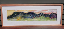 Load image into Gallery viewer, bstract painting of the hills and grassy countryside in Sofala NSW. Framed view.
