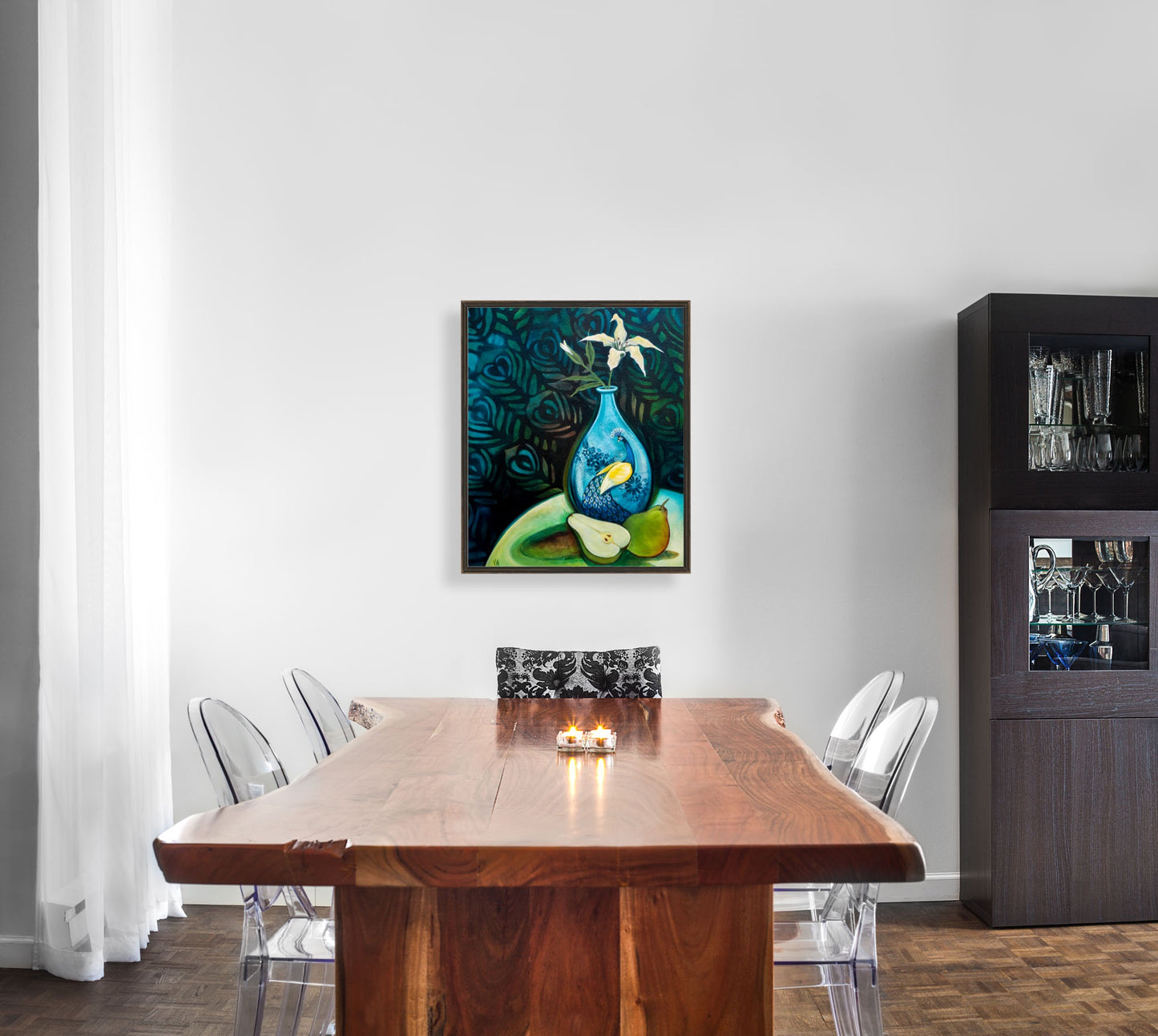 Vanessa Anderson, Pear Flair, original artwork, acrylic and oil on canvas, in situ