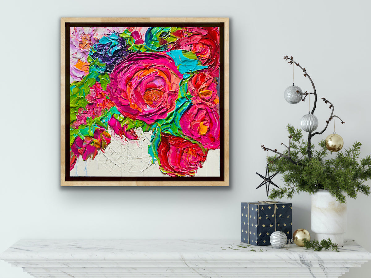 Kerry Bruce, Peonies, Acrylic on Canvas