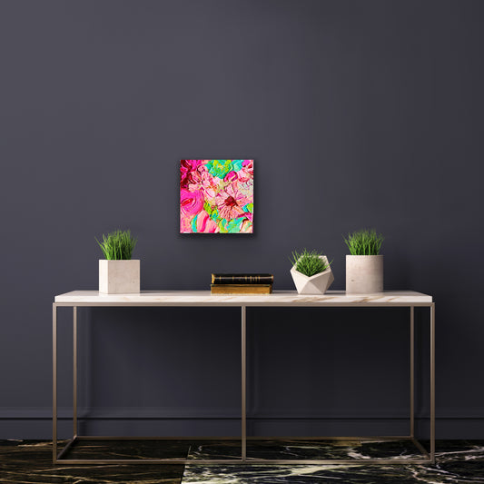 Kerry Bruce, Pink Pop, Acrylic on Canvas