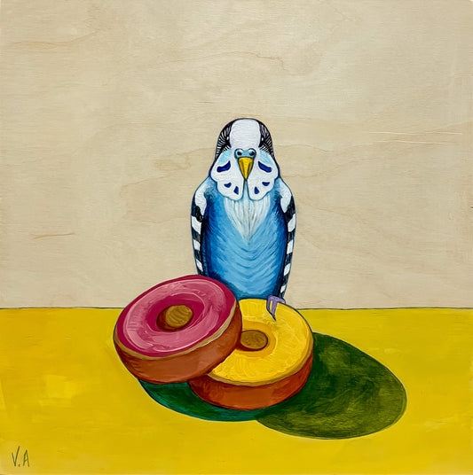 Vanessa Anderson, Pretty Boy, Acrylic on Wooden Board