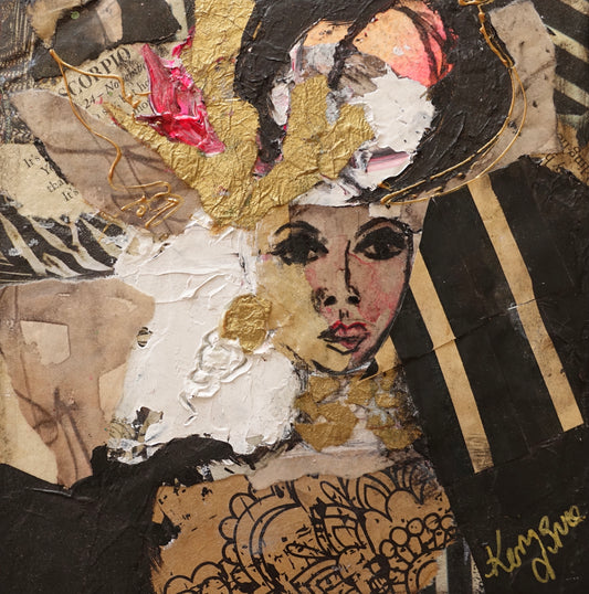 Kerry Bruce, Giselle, acrylic & Mixed media on board