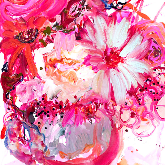 Kerry Bruce Ruby Rose original artwork 56cm x 76cm Acrylic on 500gsm archival art paper unframed, sectional close up