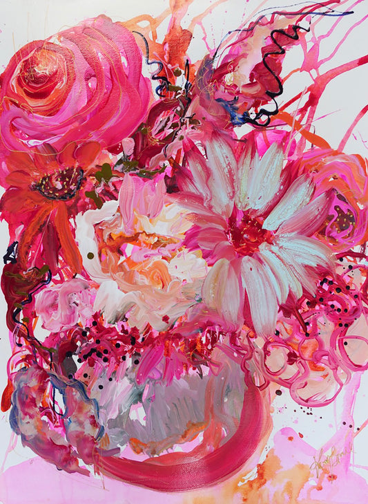 Kerry Bruce Ruby Rose original artwork 56cm x 76cm Acrylic on 500gsm archival art paper, unframed 